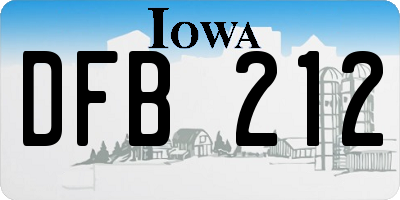IA license plate DFB212