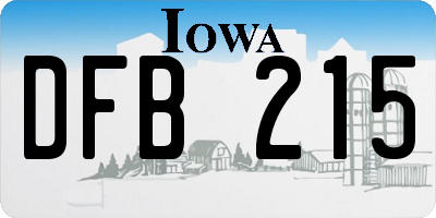 IA license plate DFB215