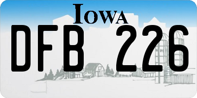 IA license plate DFB226
