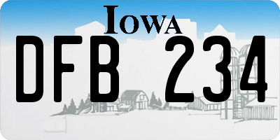 IA license plate DFB234