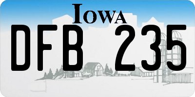 IA license plate DFB235