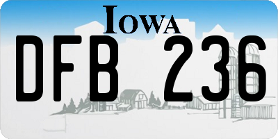 IA license plate DFB236