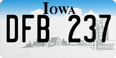 IA license plate DFB237