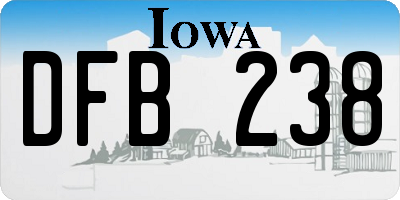 IA license plate DFB238