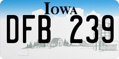 IA license plate DFB239
