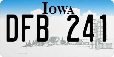IA license plate DFB241
