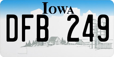 IA license plate DFB249