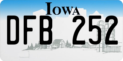 IA license plate DFB252