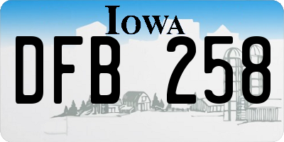 IA license plate DFB258