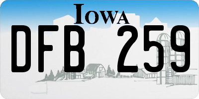 IA license plate DFB259
