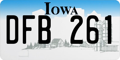 IA license plate DFB261