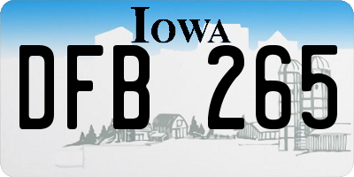 IA license plate DFB265