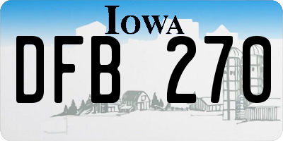 IA license plate DFB270