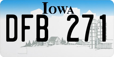 IA license plate DFB271