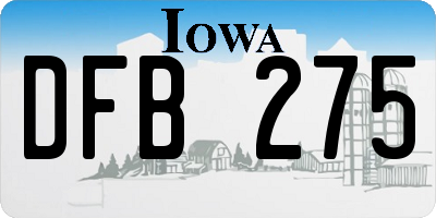 IA license plate DFB275