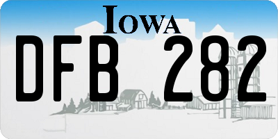 IA license plate DFB282