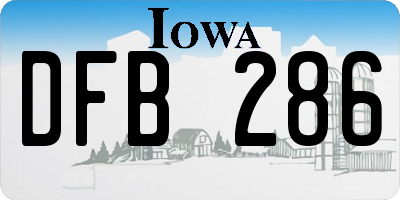 IA license plate DFB286