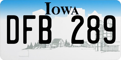 IA license plate DFB289