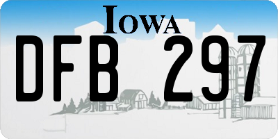 IA license plate DFB297