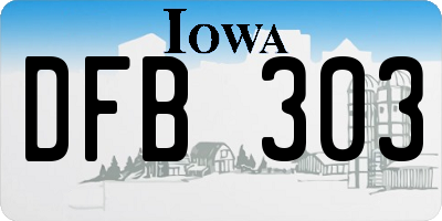 IA license plate DFB303