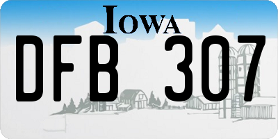 IA license plate DFB307