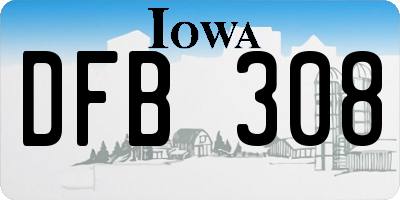 IA license plate DFB308