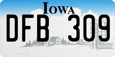 IA license plate DFB309