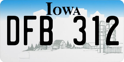 IA license plate DFB312