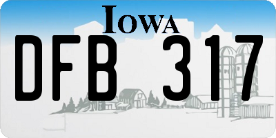 IA license plate DFB317