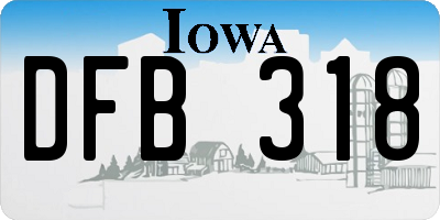 IA license plate DFB318