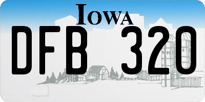 IA license plate DFB320