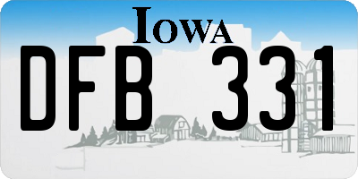 IA license plate DFB331