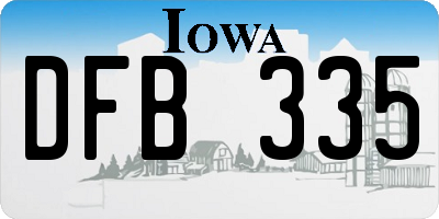 IA license plate DFB335