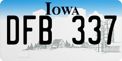 IA license plate DFB337