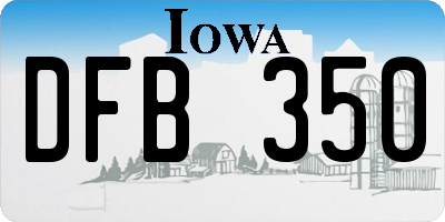 IA license plate DFB350