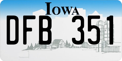 IA license plate DFB351