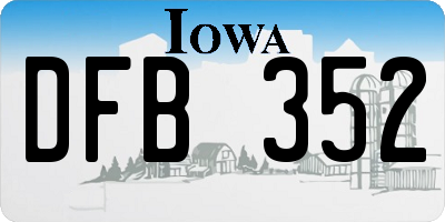 IA license plate DFB352