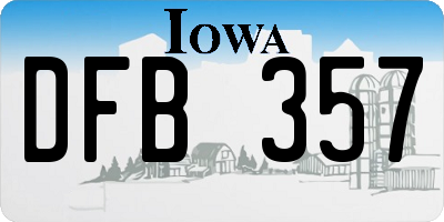 IA license plate DFB357