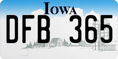 IA license plate DFB365