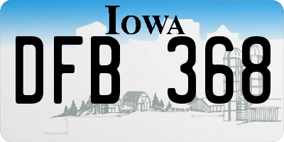 IA license plate DFB368