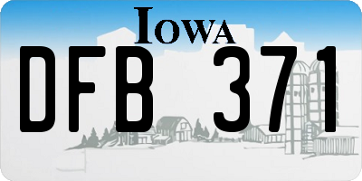 IA license plate DFB371