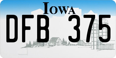 IA license plate DFB375