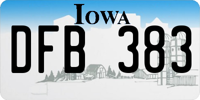 IA license plate DFB383