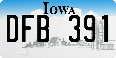 IA license plate DFB391