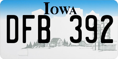 IA license plate DFB392