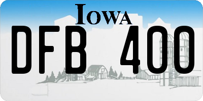 IA license plate DFB400