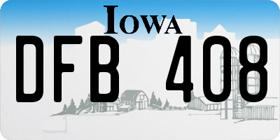 IA license plate DFB408