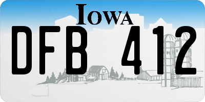 IA license plate DFB412