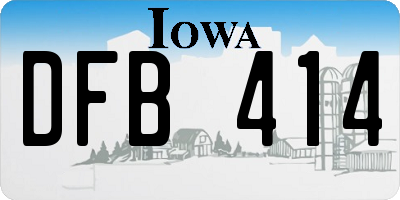IA license plate DFB414