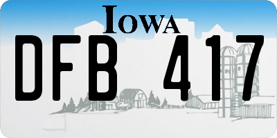 IA license plate DFB417